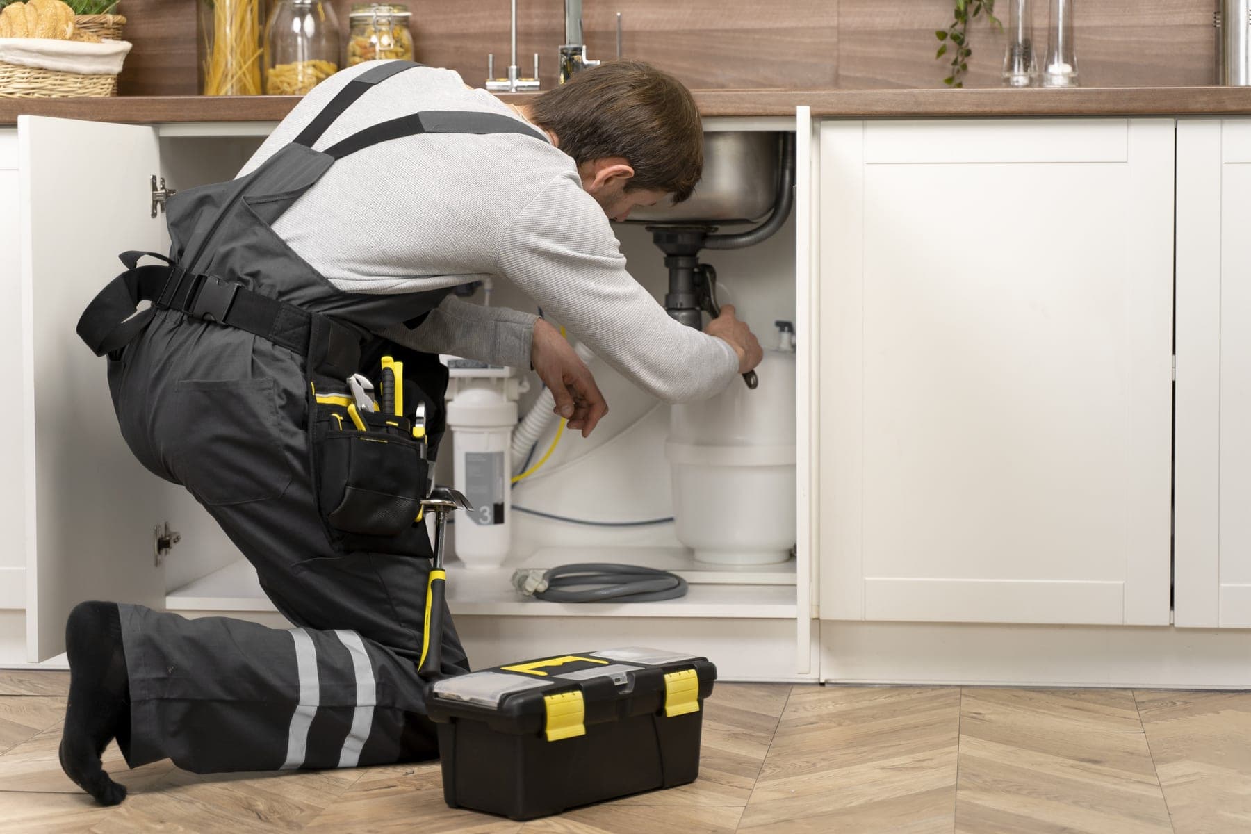 Plumbers at work, the trade Servgrow plumbing software is built for