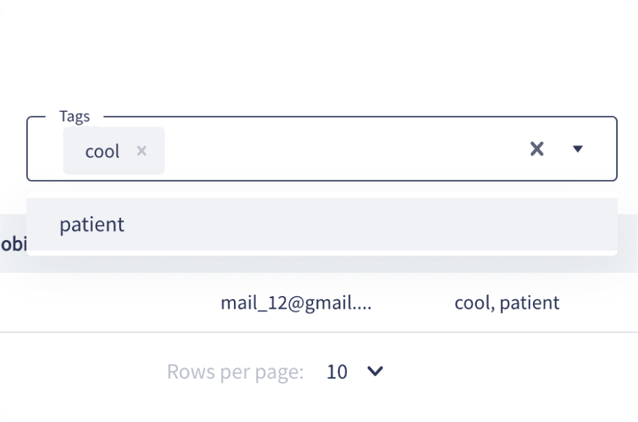 Customer and job tags applied to a record in Servgrow