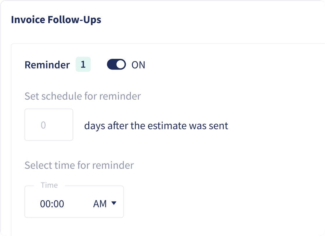 Automatic invoice follow-up reminder settings in Servgrow