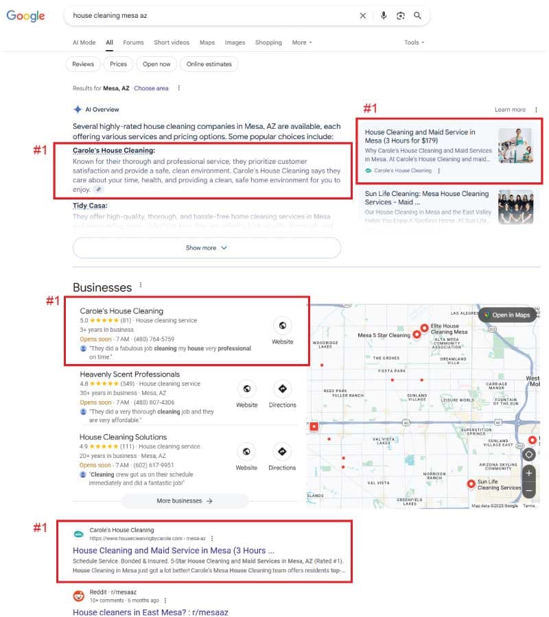 Servgrow SEO and AEO authority building for home service businesses