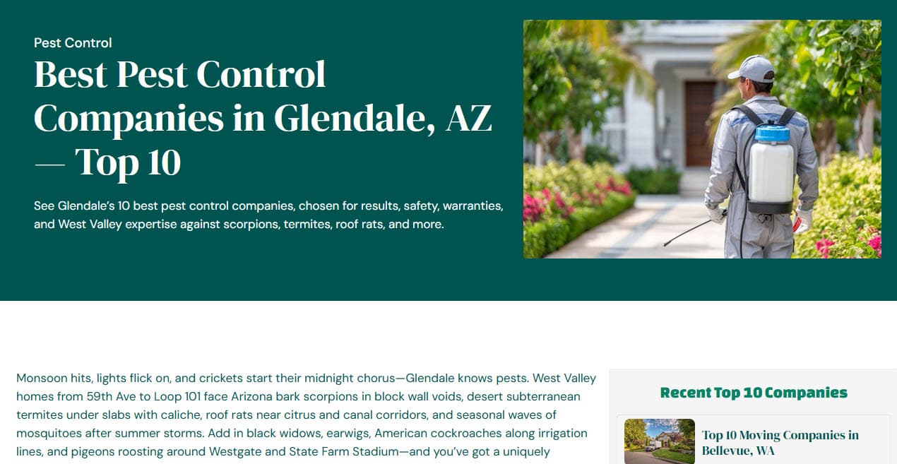 A best of article featuring a home service business