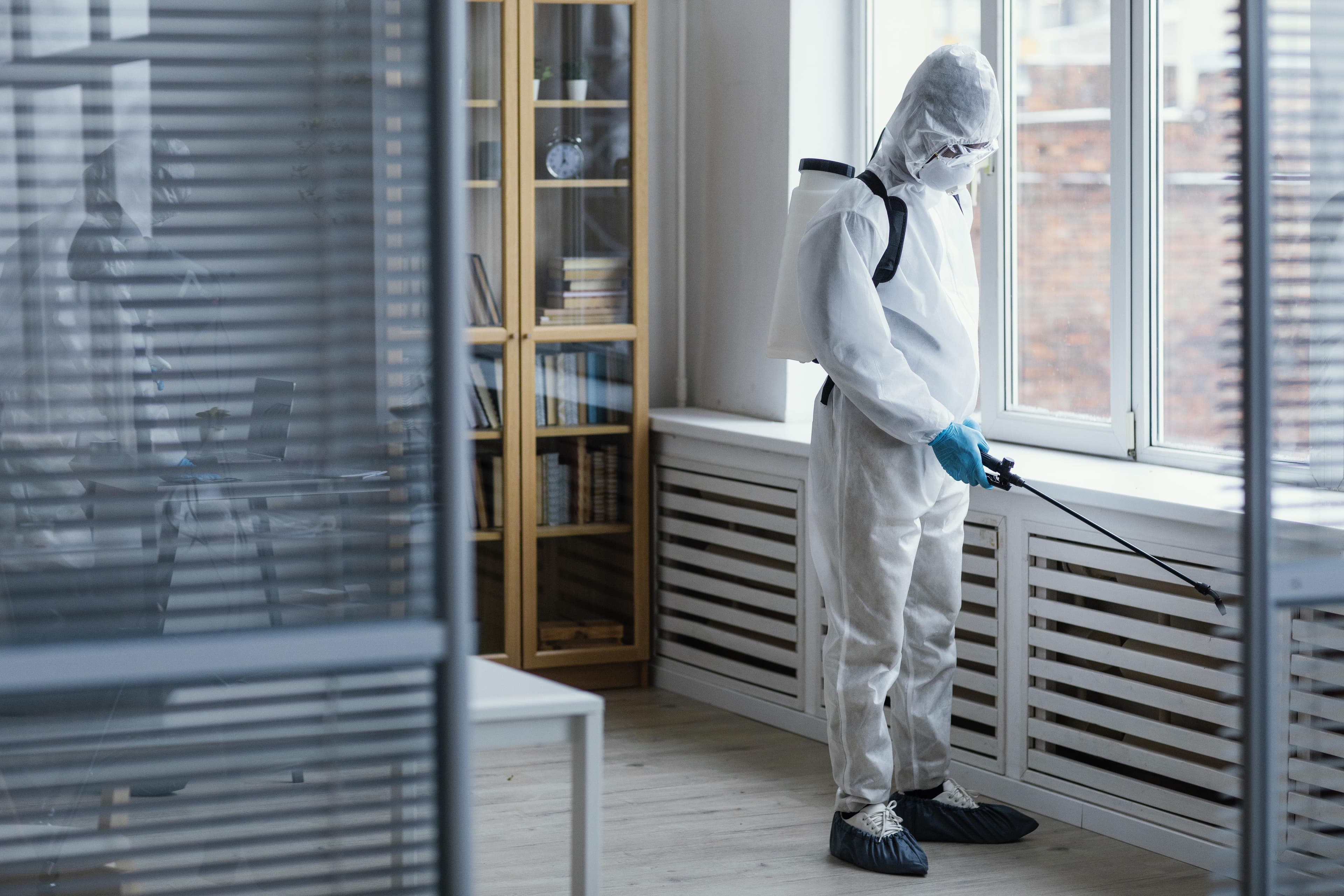 Pest Control Technicians at work, the trade Servgrow pest control software is built for