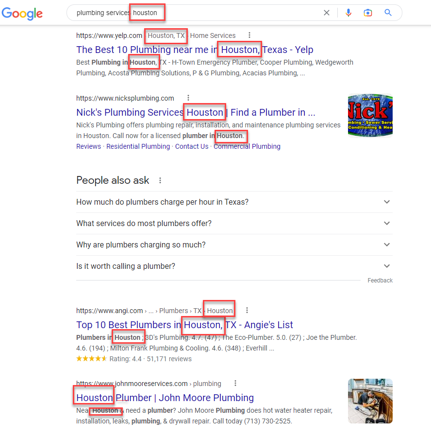 Search Services for Pluming Companies