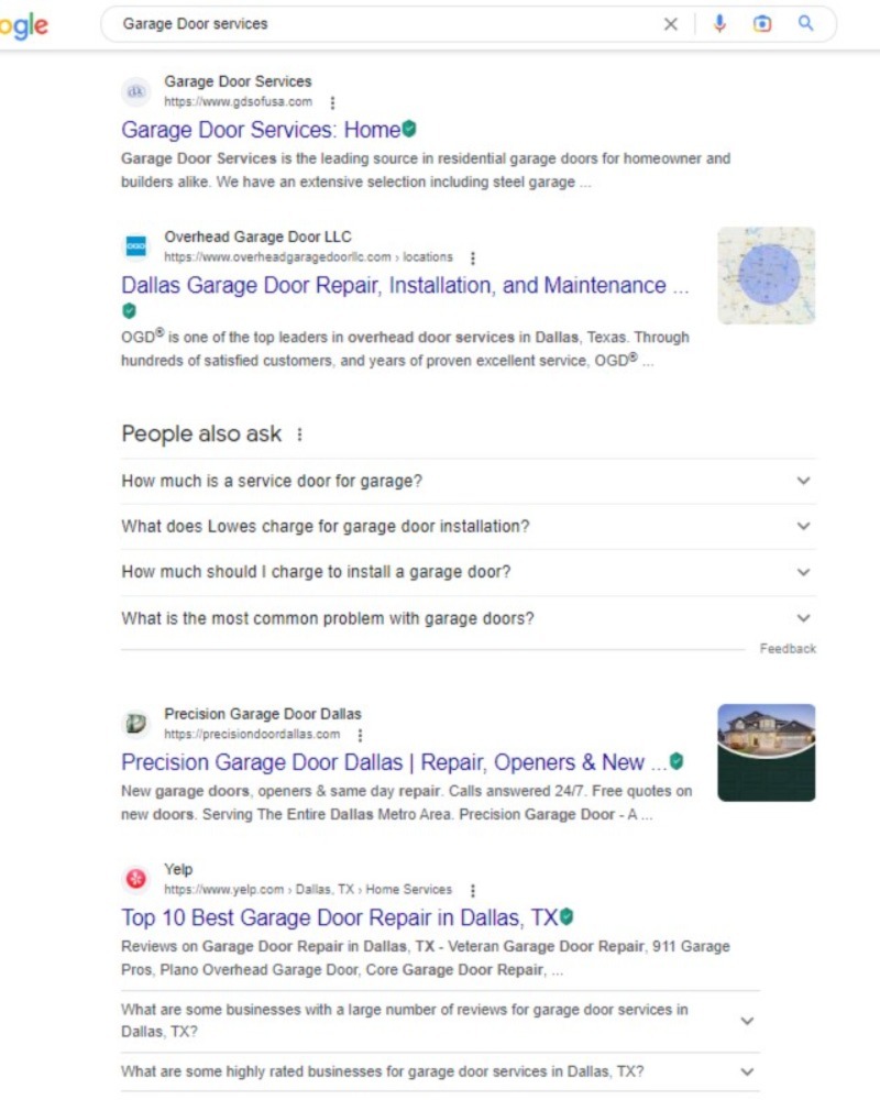 Garage Door SEO
