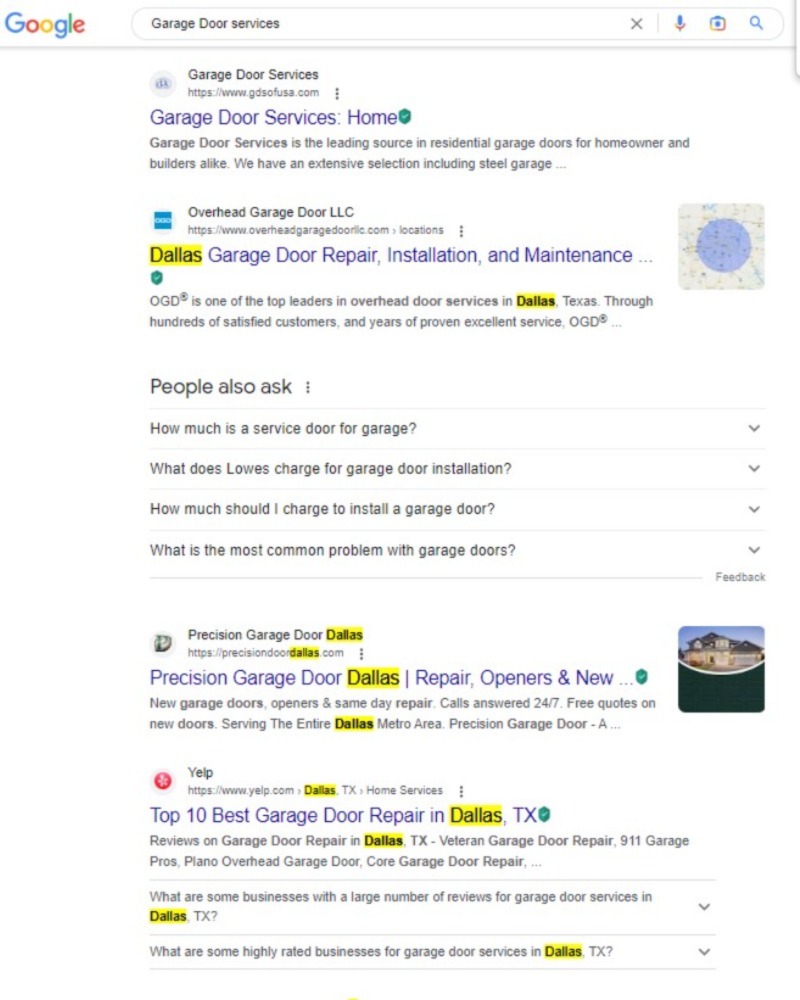 SEO Services for Garage Door Companies