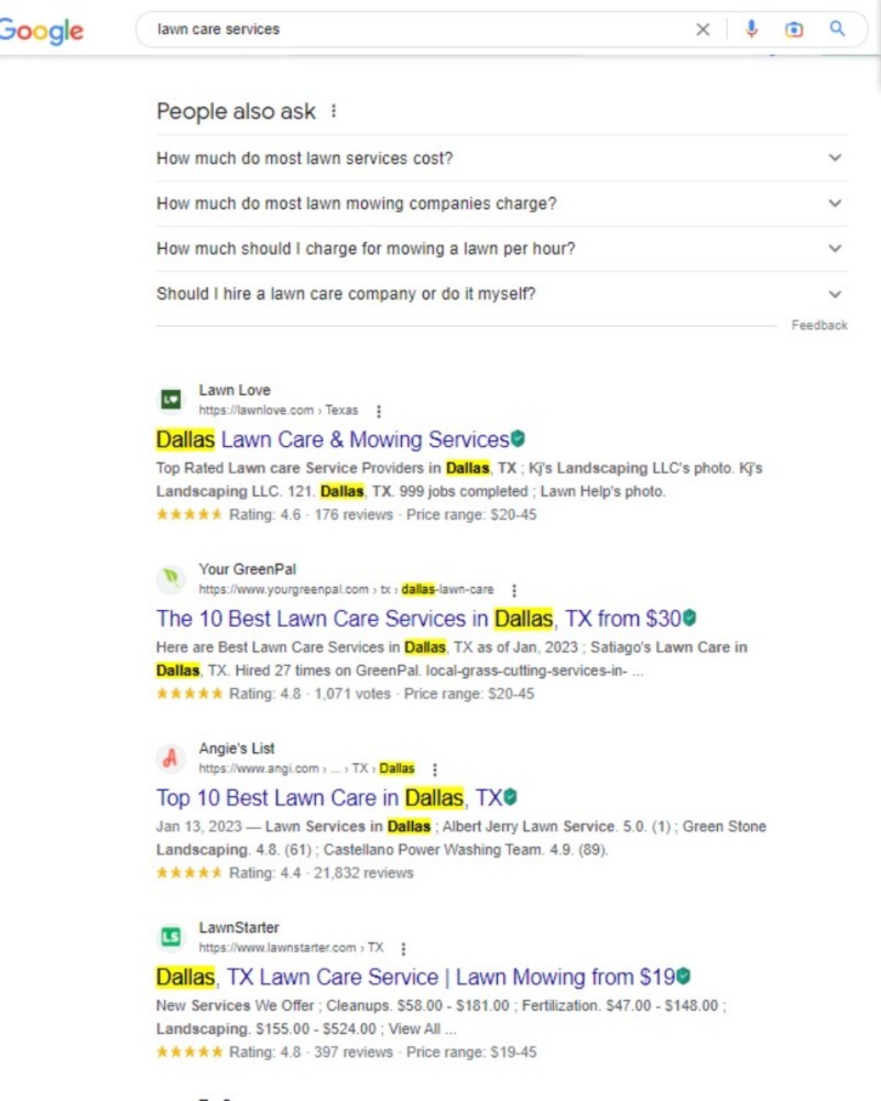 SEO Services for Lawn Care Companies