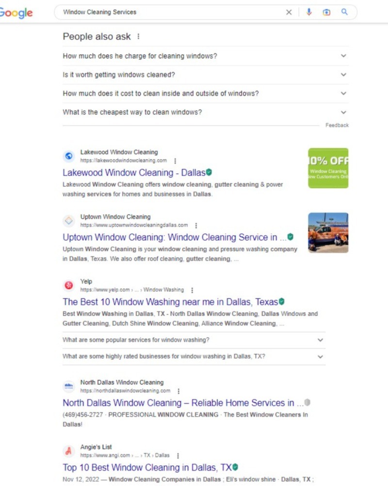 Window Cleaning SEO