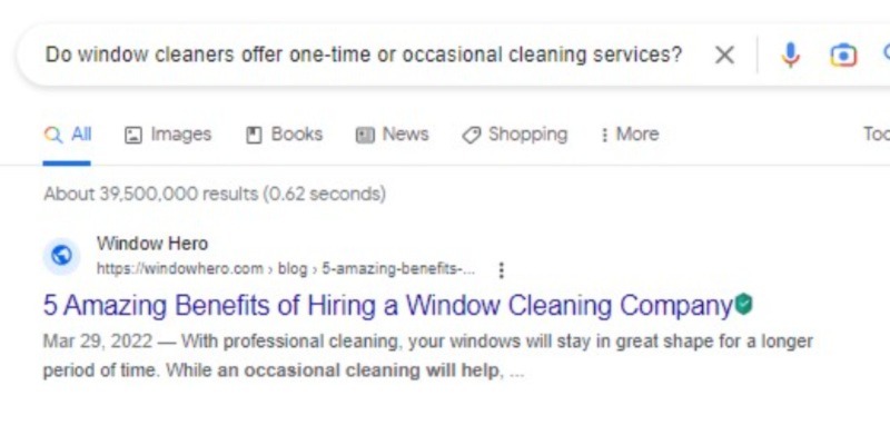 Window Cleaning Company SEO