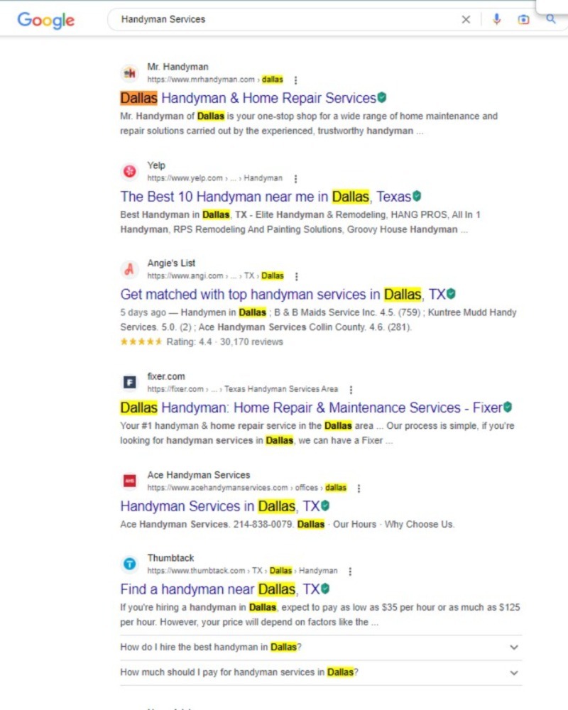 SEO Services for Handyman Companies
