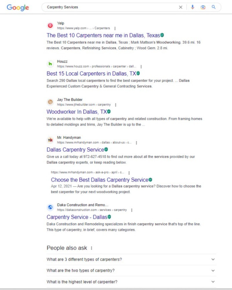 Carpentry SEO