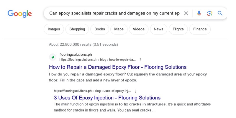 Search Engine Optimization for epoxy specialists