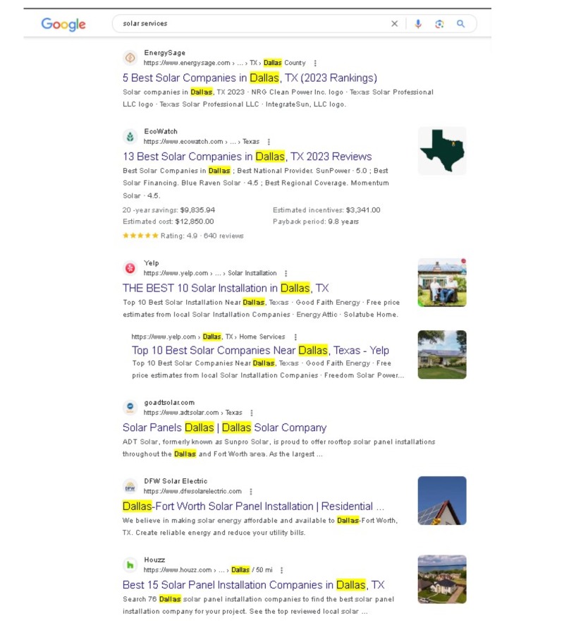 SEO services for solar Companies